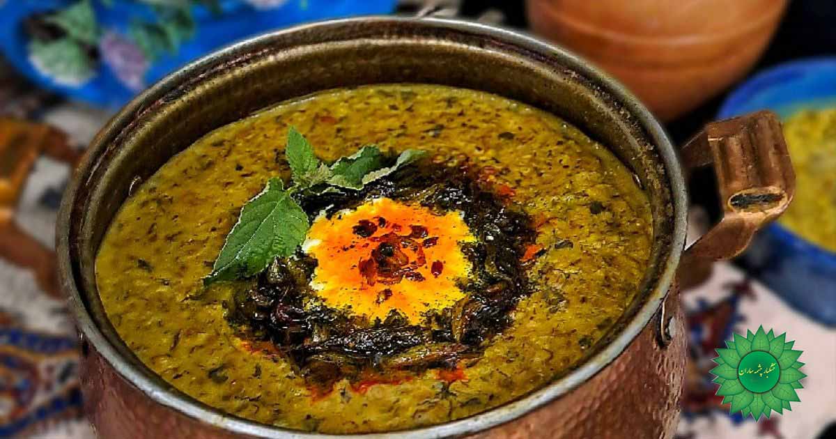 آش ترخینه اشی پرطرفدار و خوشمزه با سبزیجات کوهی